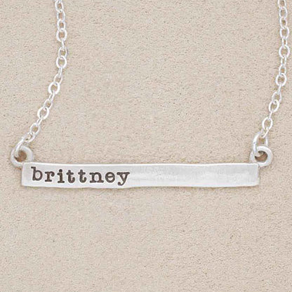 Personalized Cross Bar Necklace {Sterling Silver}