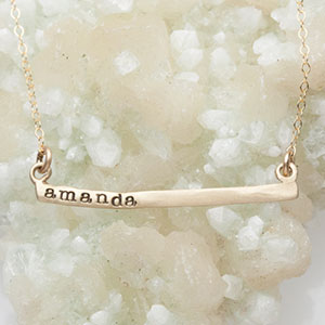 Personalized Cross Bar Necklace {10K Gold}