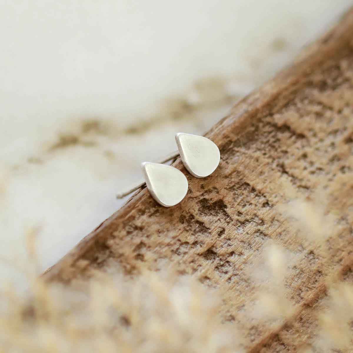 sterling silver raindrop stud earrings