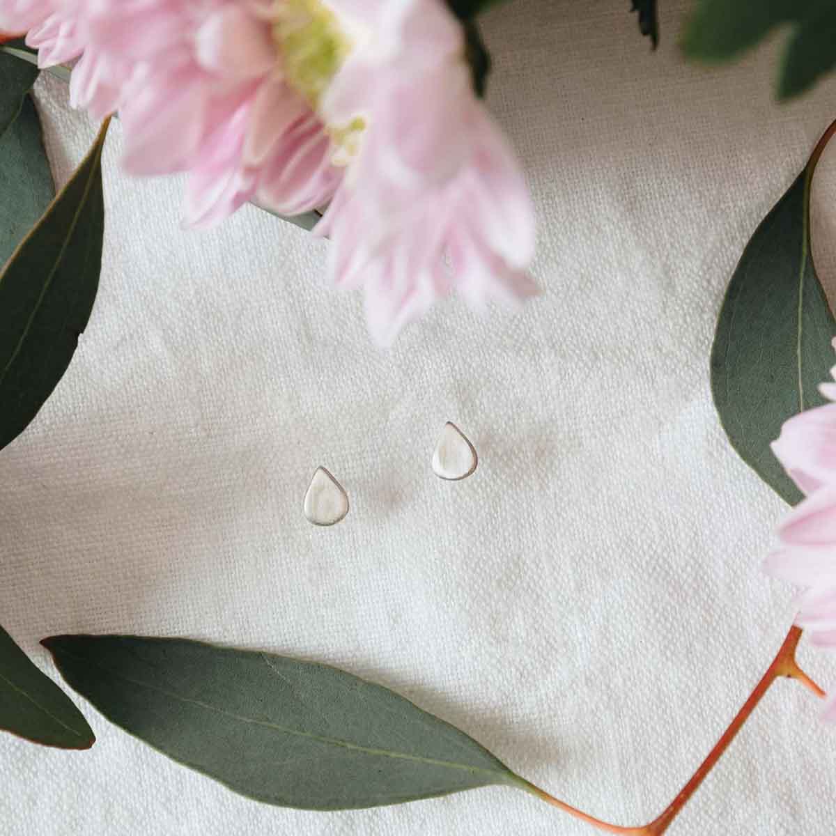 Raindrop Stud Earrings {Sterling Silver}