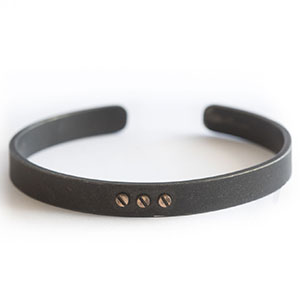 RESILIENCY BLACK CUFF BRACELET (BLACK STERLING)