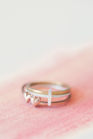 Sweet Love Ring - Two Hearts {Gold Vermeil}