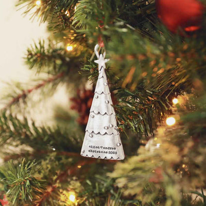 Scalloped Christmas Tree Ornament {Pewter}