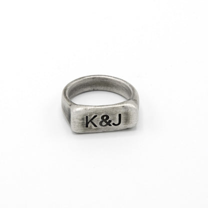 Make Your Mark Silver Signet Ring [Antiqued Sterling Silver]