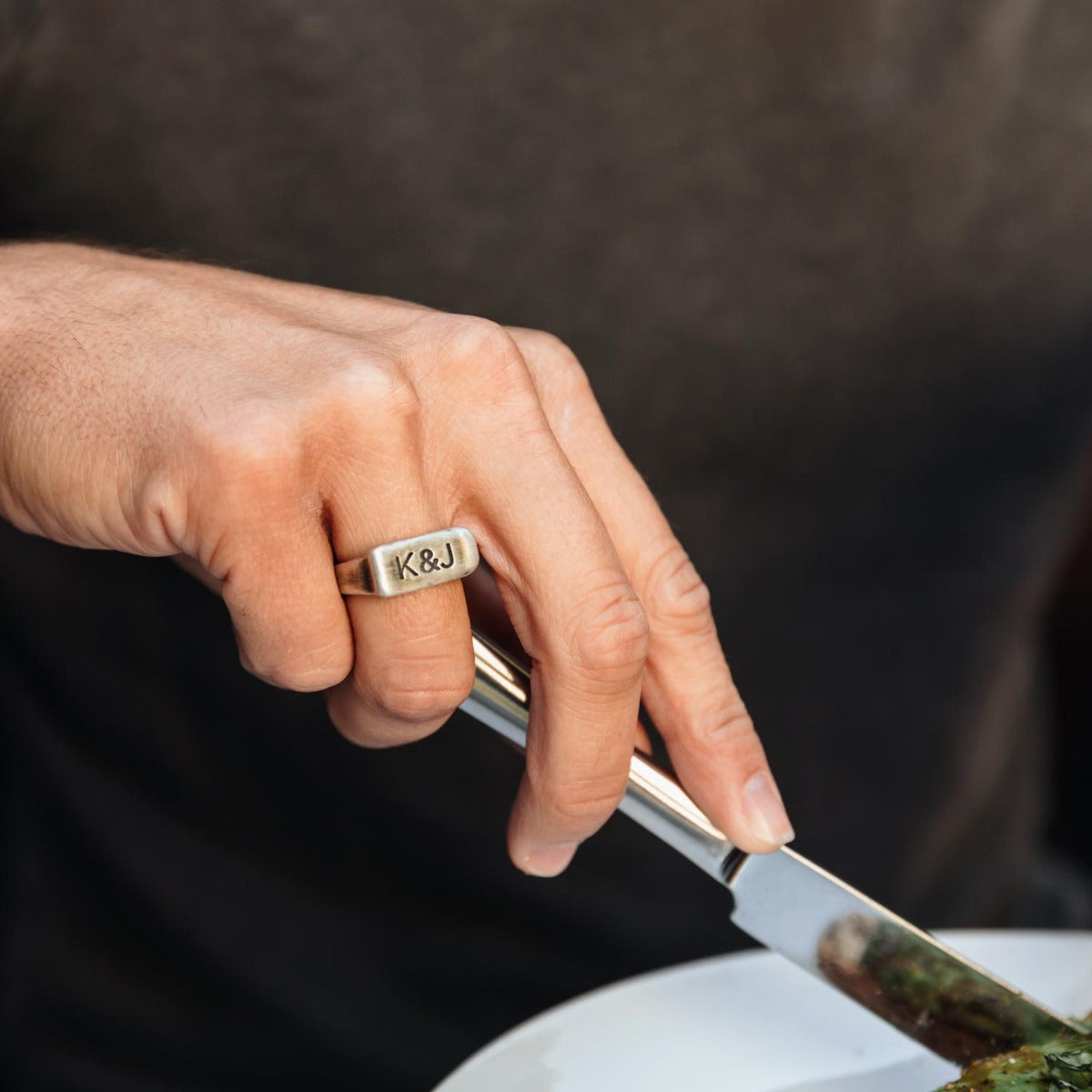 Make Your Mark Silver Signet Ring [Antiqued Sterling Silver]