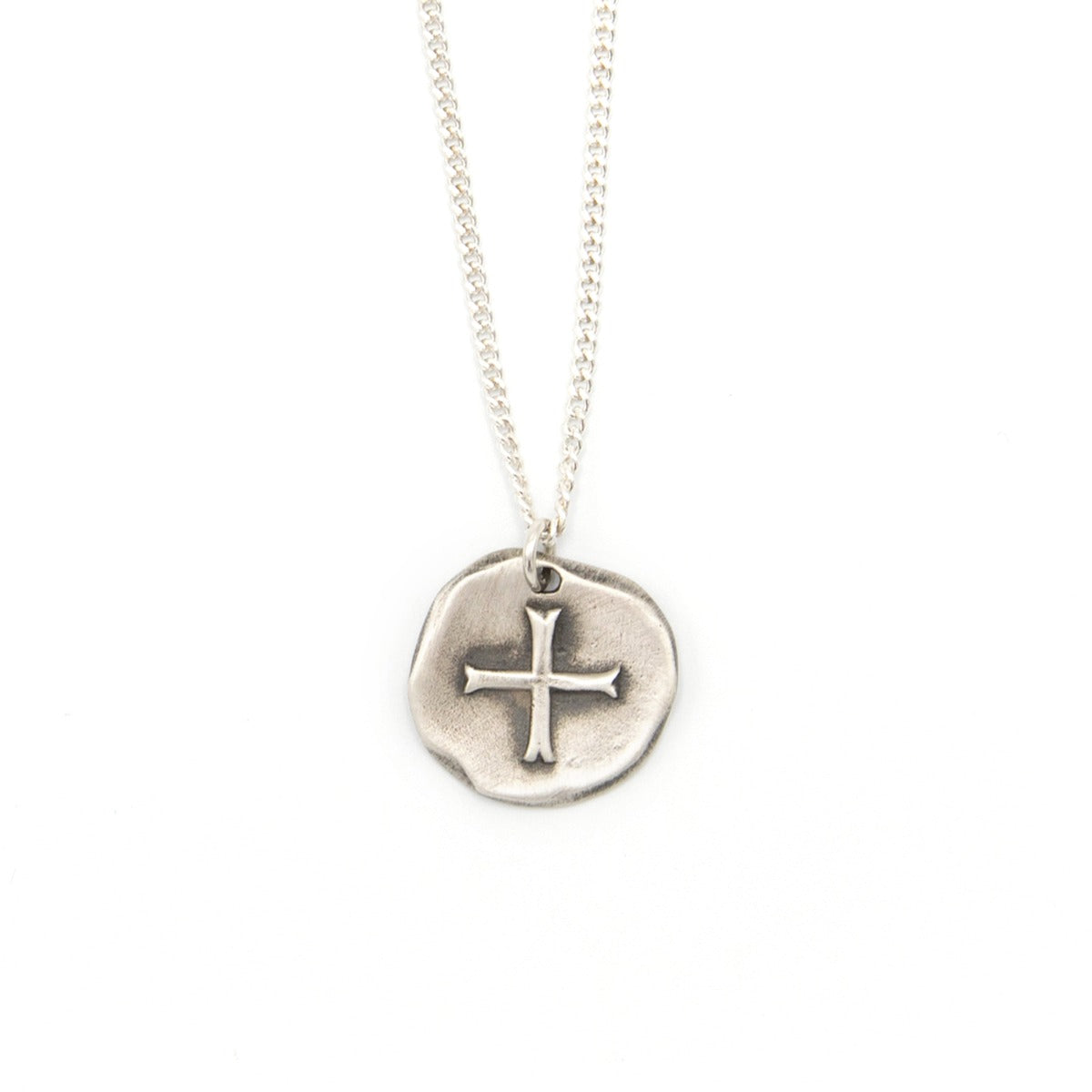 Roman Cross Coin Necklace (Sterling Silver)