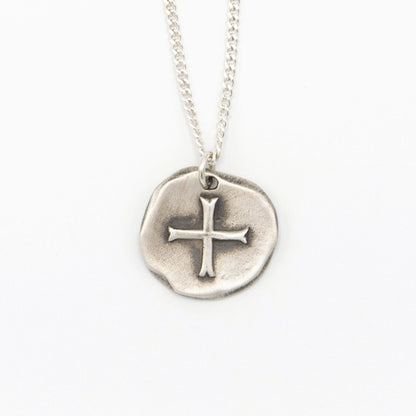 Roman Cross Coin Necklace (Sterling Silver)