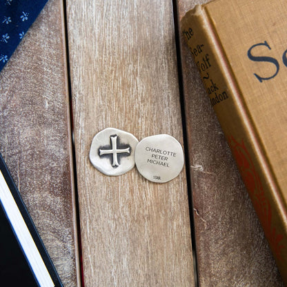 Roman Cross Pocket Coin (Sterling Silver)