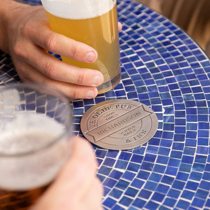 Relax + Enjoy Pub Coaster Set [Pewter]