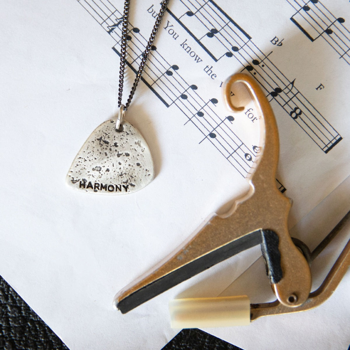 Gritty Music Pick Necklace [Sterling Silver]