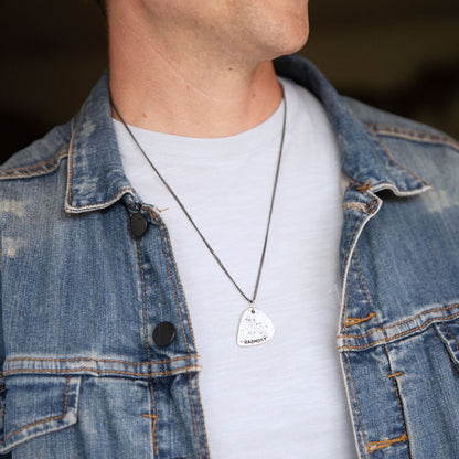 Gritty Music Pick Necklace [Sterling Silver]