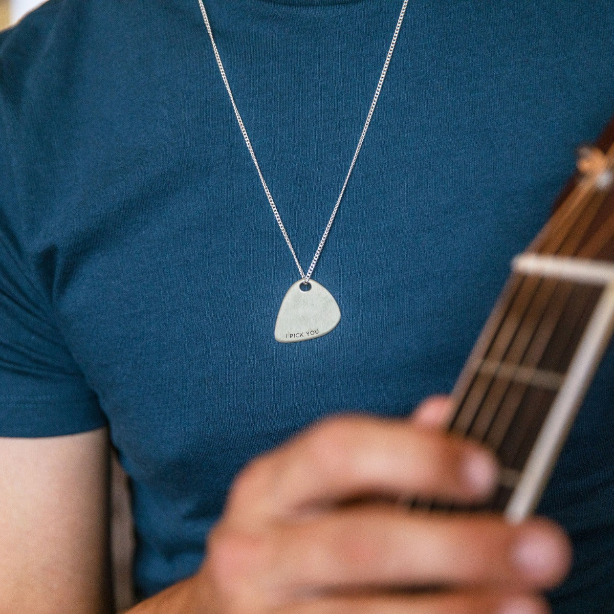 Shaper's Sterling Silver Guitar Pick Necklace