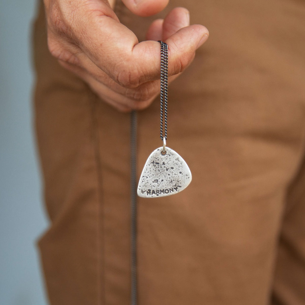 Gritty Music Pick Necklace [Sterling Silver]