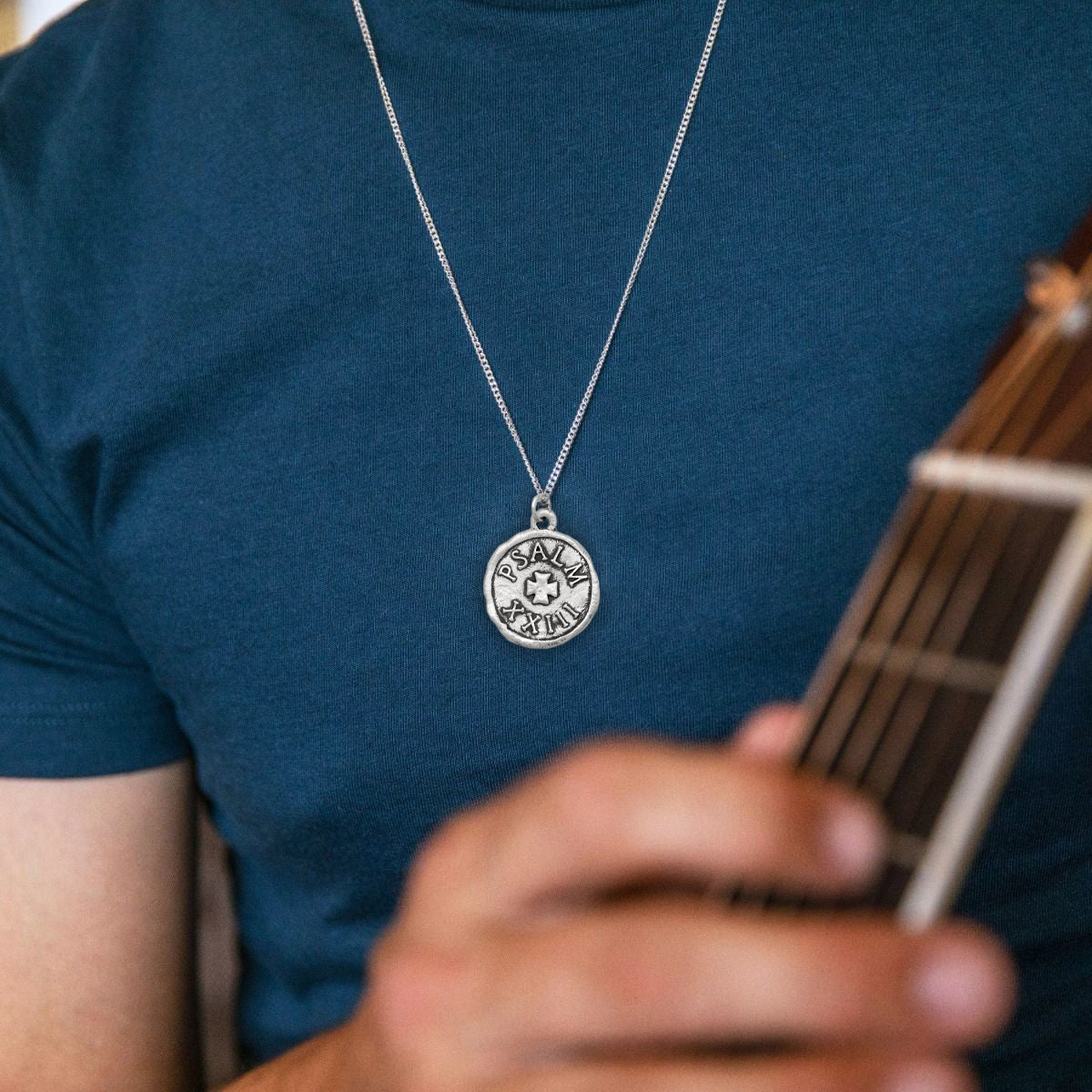 Psalm 23 Coin Necklace [Sterling Silver]