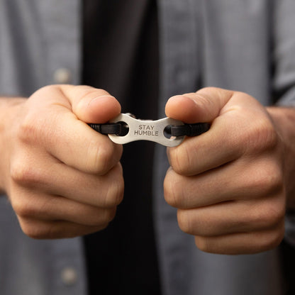 Linked Together Leather Bracelet (Sterling Silver)