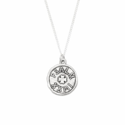 Psalm 23 Coin Necklace [Sterling Silver]