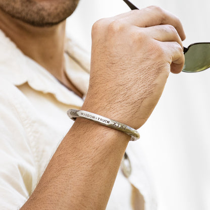 Forge A Path Handcarved Cuff Bracelet (Pewter)