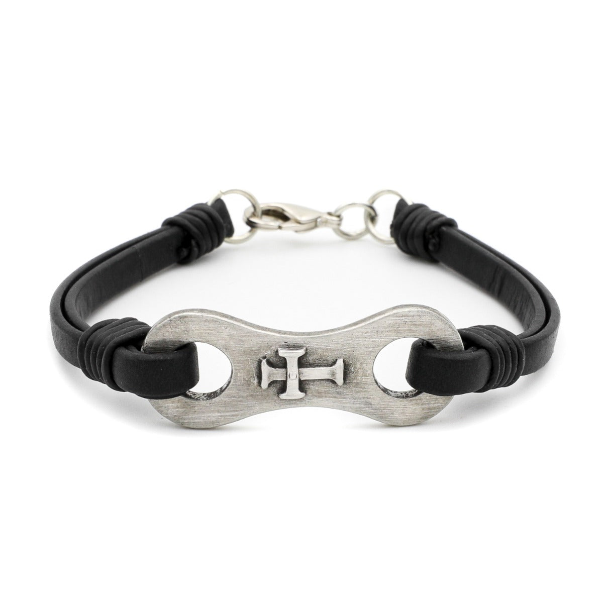 Linked Together Cross Bracelet [Black]