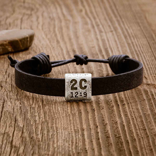 black Equitable Leather Verse Bracelet