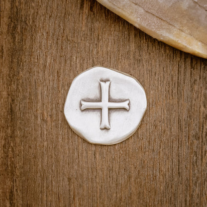 Roman Cross Pocket Coin (Sterling Silver)