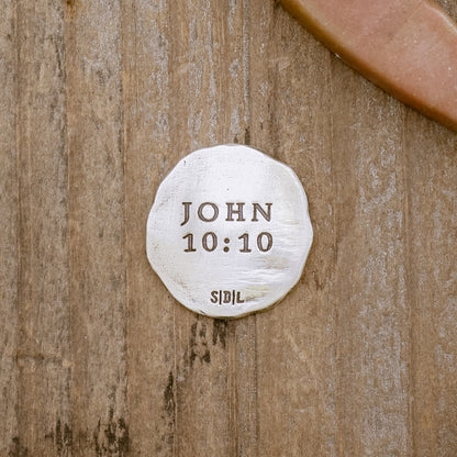 John 10:10 Pocket Token [Sterling Silver]