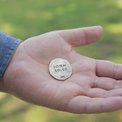 John 10:10 Pocket Token [Sterling Silver]