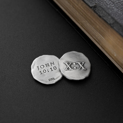 John 10:10 Pocket Token [Sterling Silver]