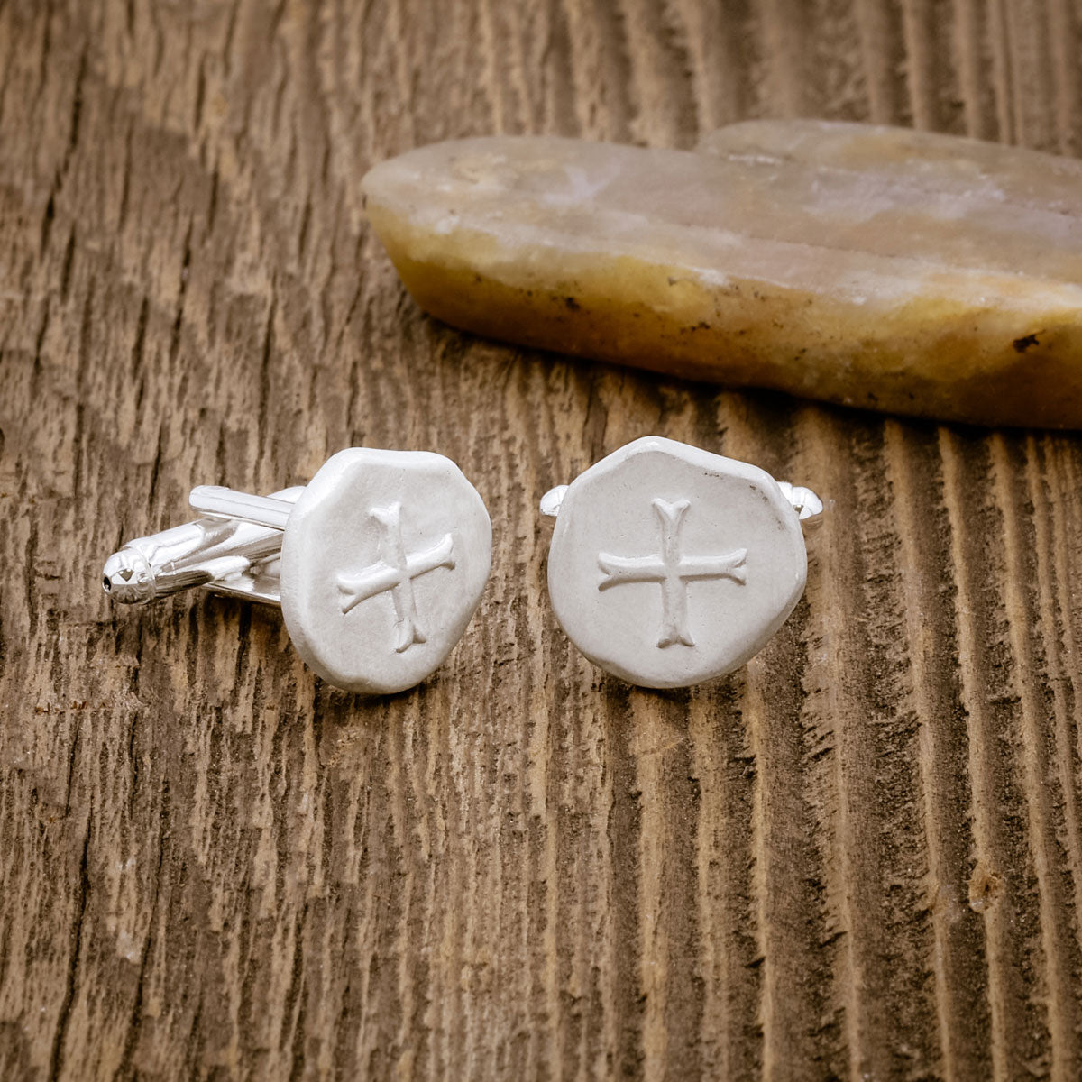 Roman Cross Cufflinks [Sterling Silver]