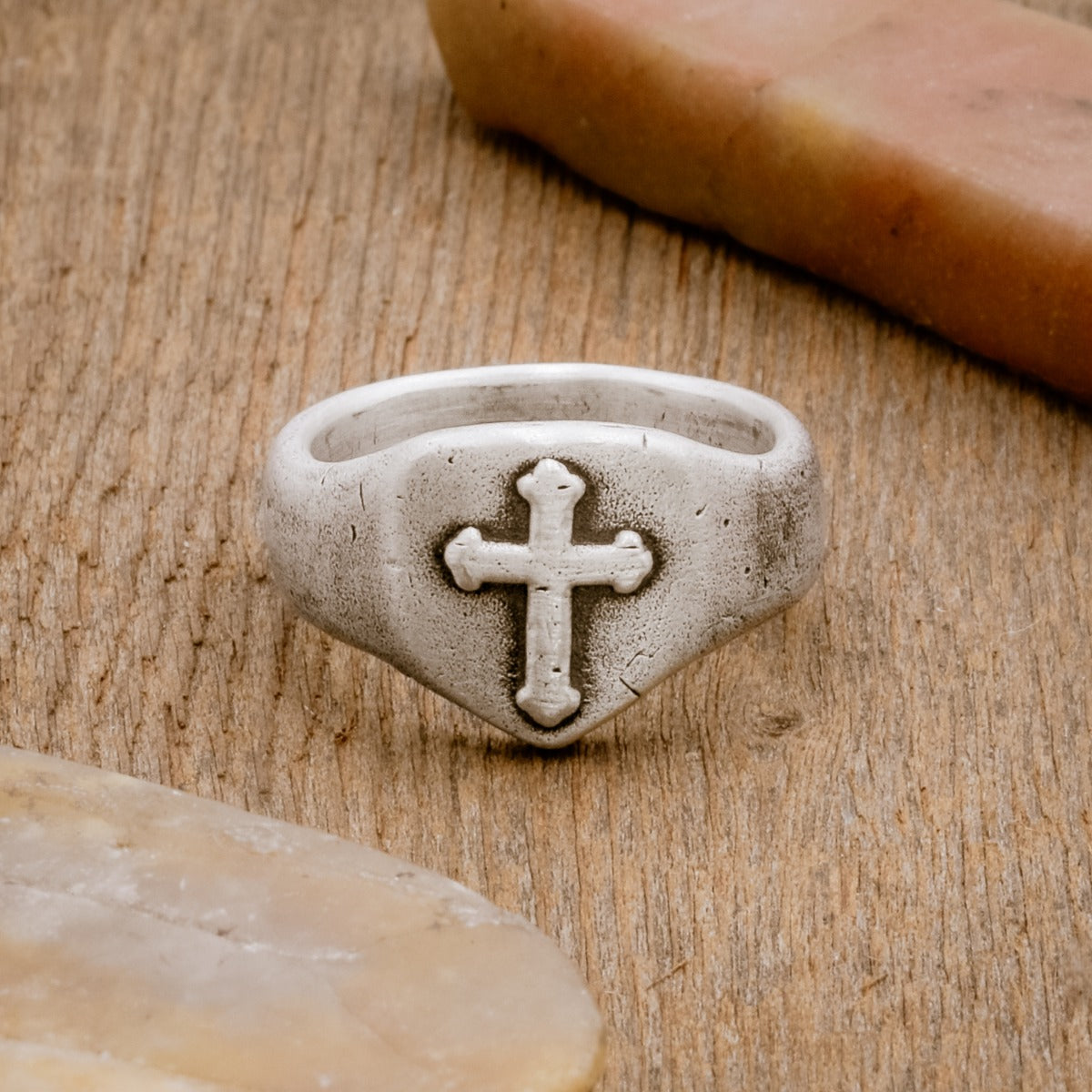 Faith Hope & Love Cross Signet Ring [Sterling Silver]