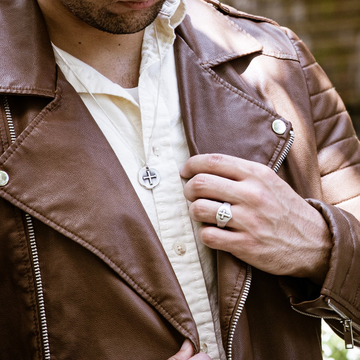 Faith Hope & Love Cross Signet Ring [Sterling Silver]