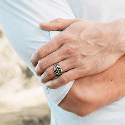 Ancient Cross Signet Ring [Sterling Silver]