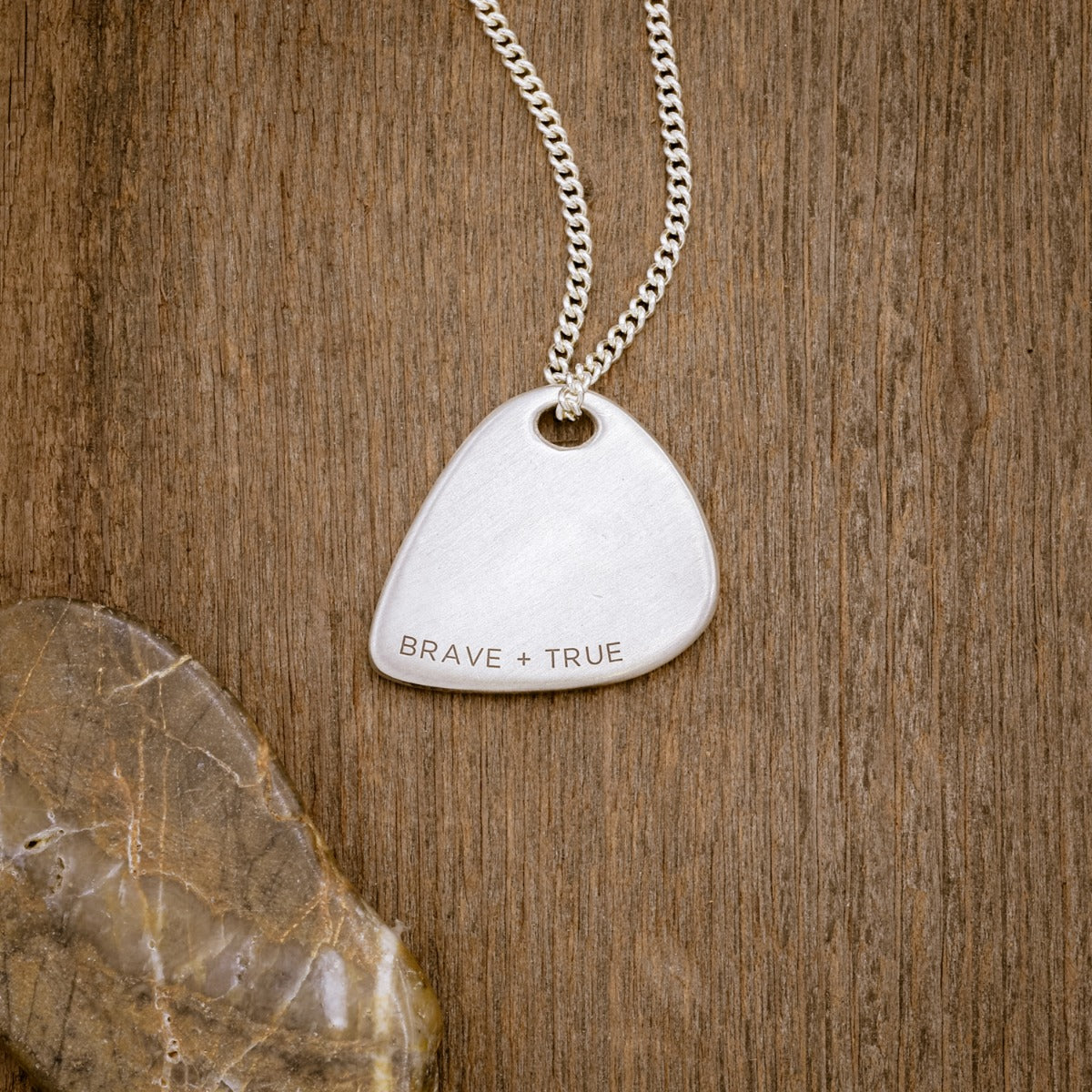 Shaper’s Silver Guitar Pick Necklace by Stephen David Leonard