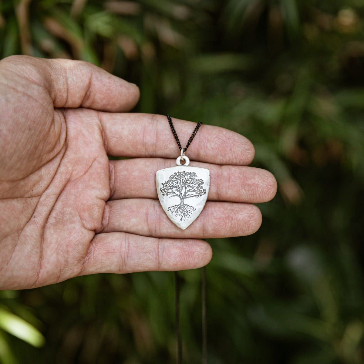 Family Tree Shield Necklace [Sterling Silver]