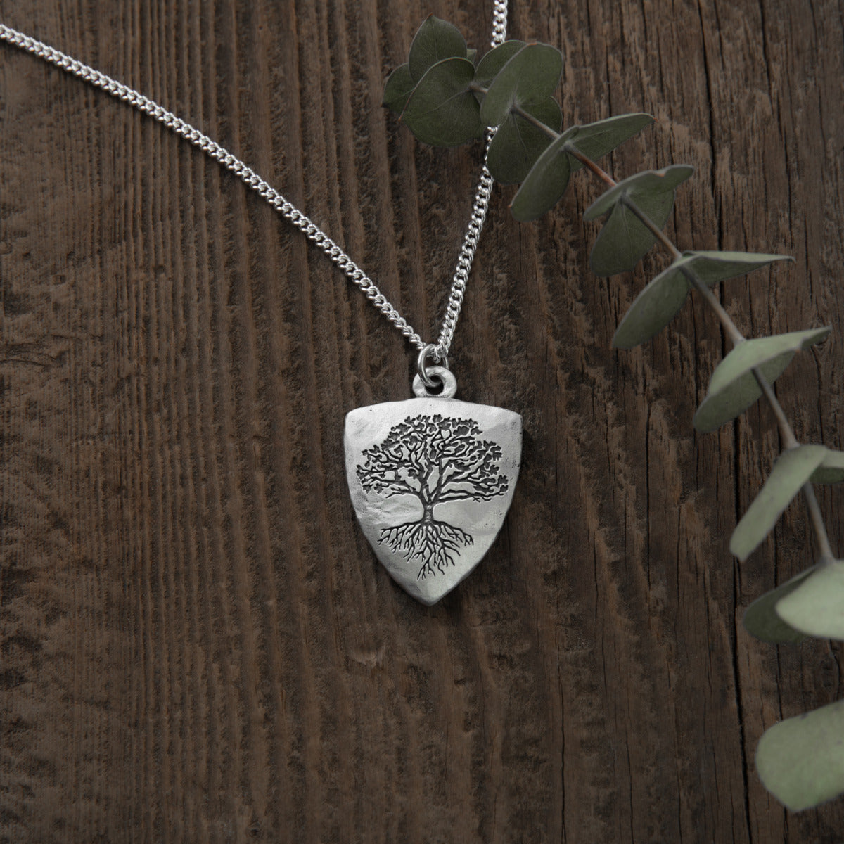 Family Tree Shield Necklace [Sterling Silver]