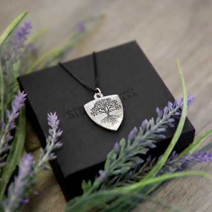 Family Tree Shield Necklace [Sterling Silver]