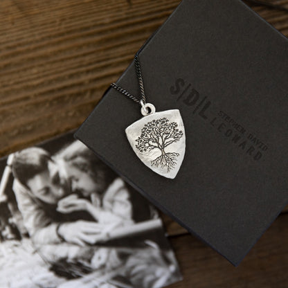 Family Tree Shield Necklace [Sterling Silver]