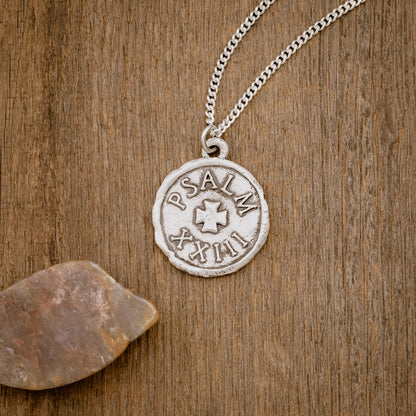 Psalm 23 Coin Necklace [Sterling Silver]