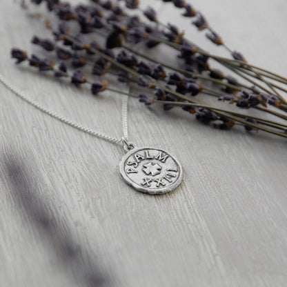 Psalm 23 Coin Necklace [Sterling Silver]