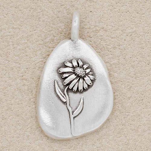 girl wearing a sterling silver September birth flower necklace