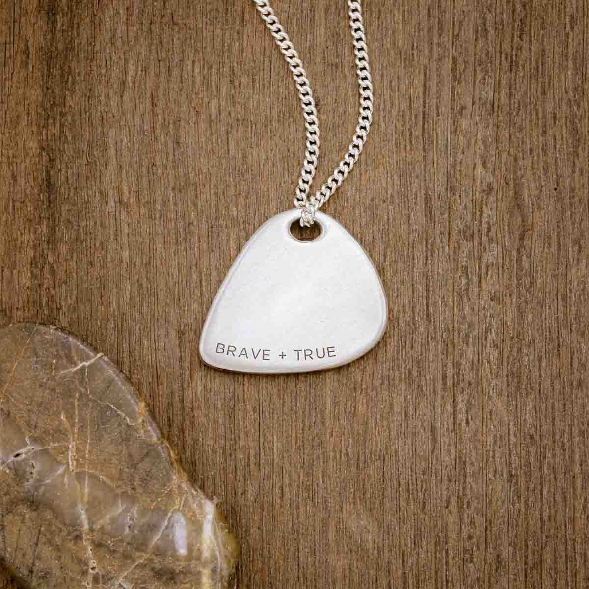 Shaper’s Silver Guitar Pick Necklace by Stephen David Leonard