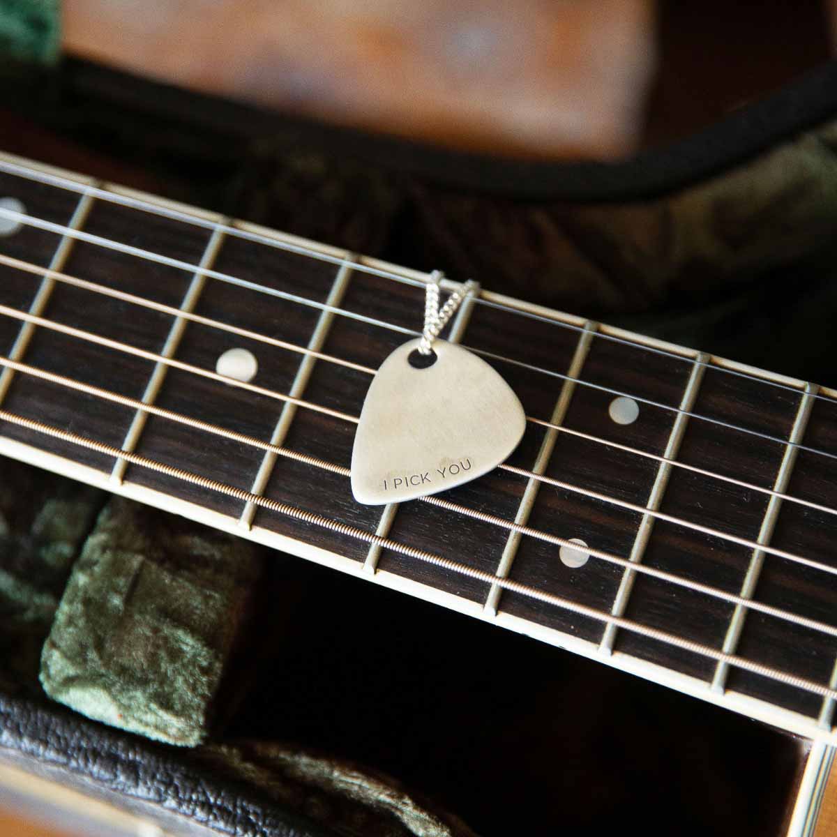 Shaper's Sterling Silver Guitar Pick Necklace