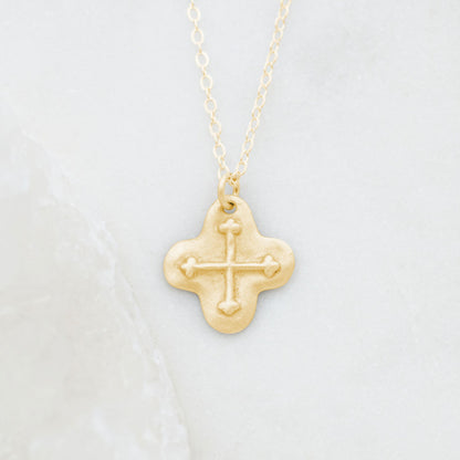 Shining Light Cross Necklace {14K Gold}