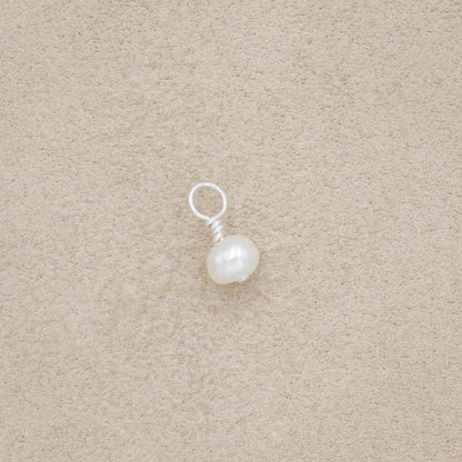 4mm freshwater pearl with sterling silver wire jump ring