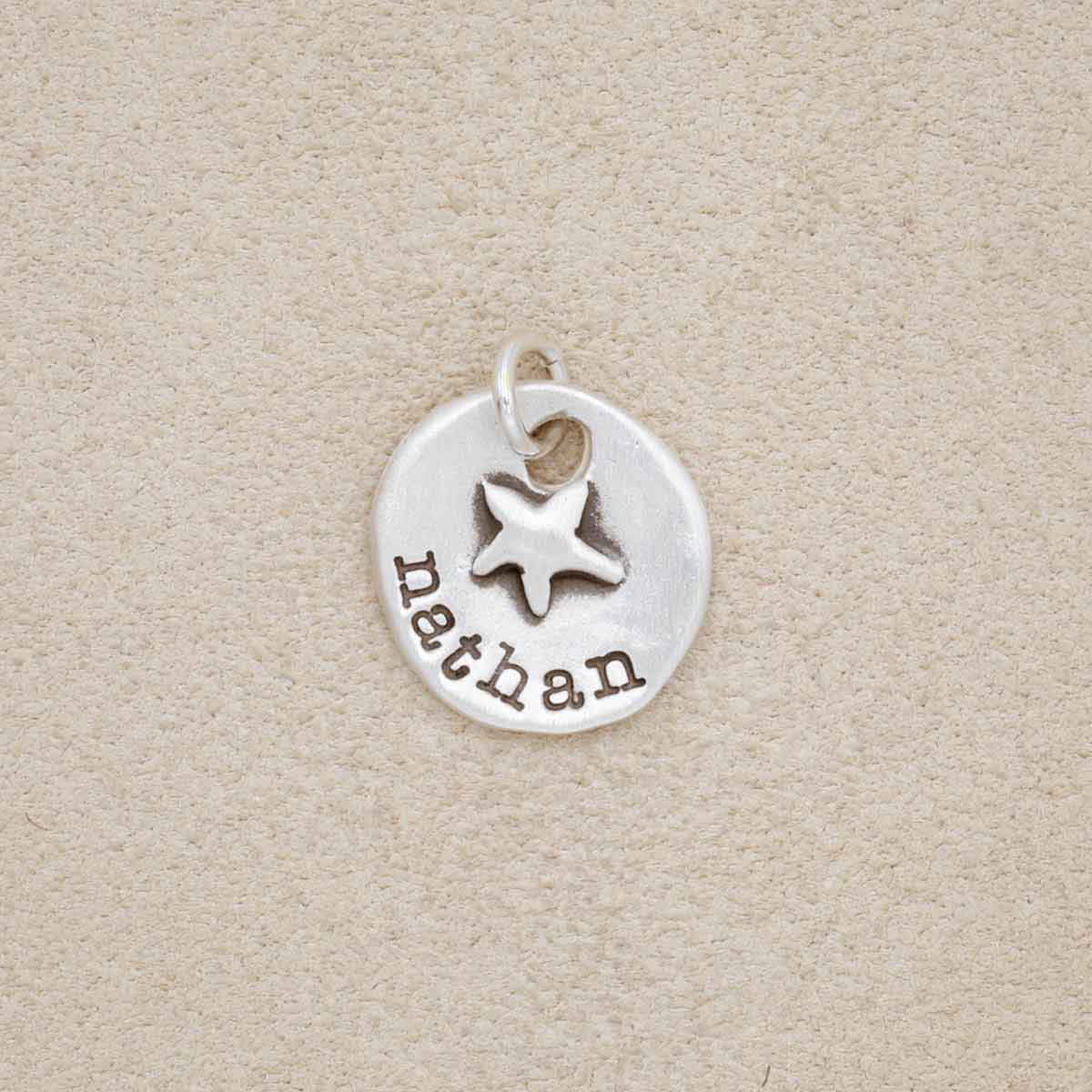 Starry Disc Charm {Sterling Silver}