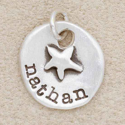 Starry Disc Charm {Sterling Silver}