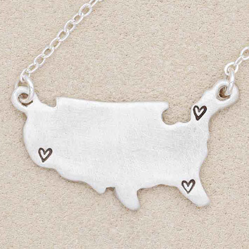  personalized with stamped hearts on states