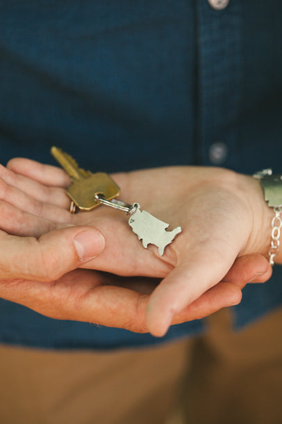 State Of My Heart Keychain {Pewter}