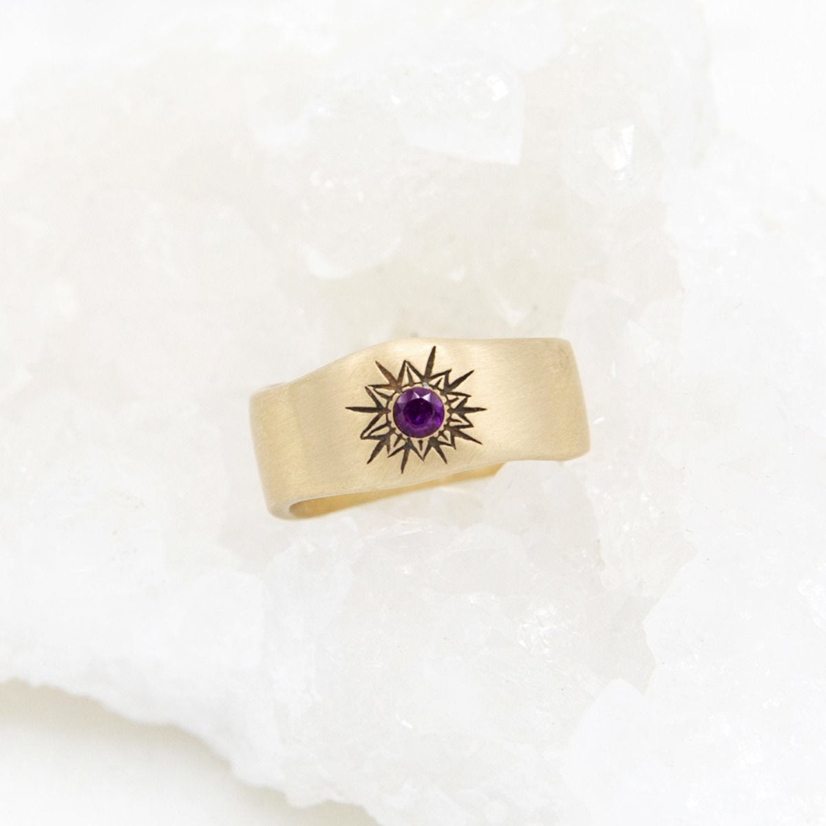 Sunburst Birthstone Ring {14k Gold}