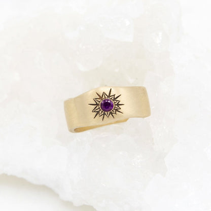 Sunburst Birthstone Ring {14k Gold}