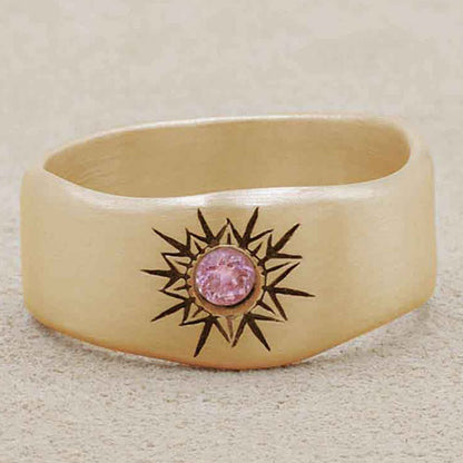 Sunburst Birthstone Ring {10k Gold}